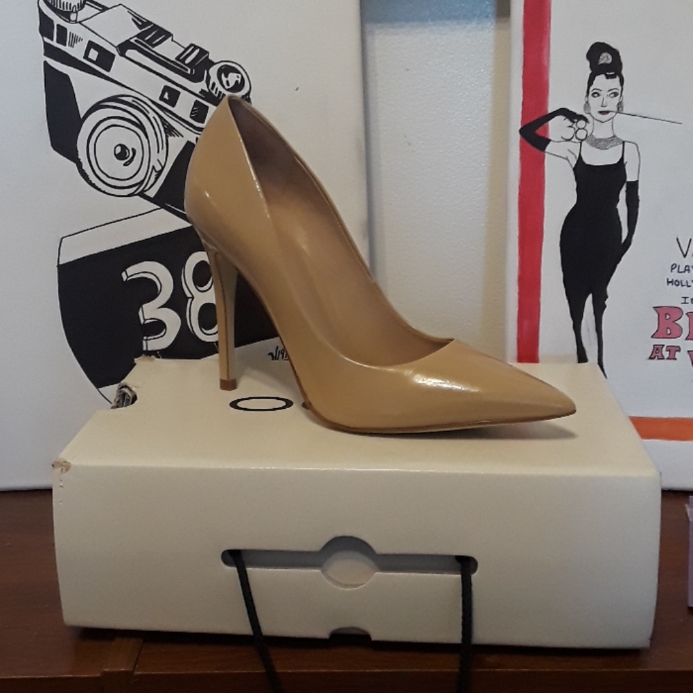 Nude pointed toe stilettos